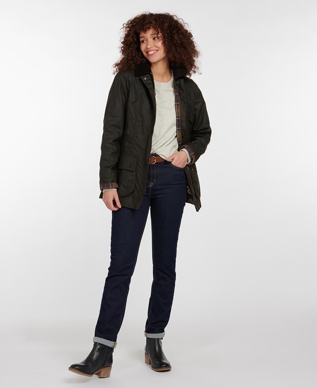 Chaqueta Encerada Barbour Classic Beadnell® Mujer Verde Oliva | 439128-FEC