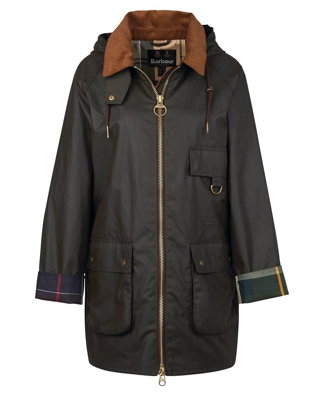 Chaqueta Encerada Barbour Highclere Mujer Verde Oliva | 945086-MSA