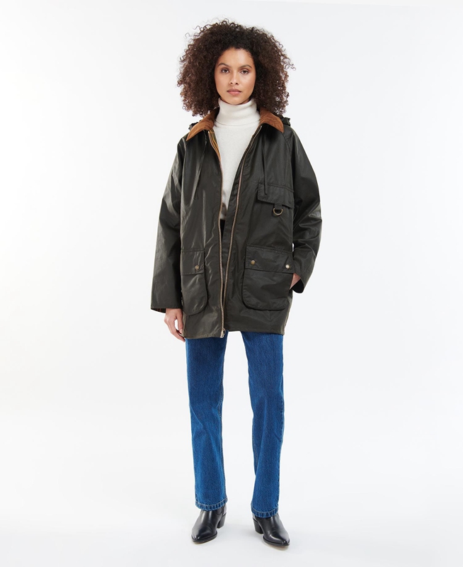 Chaqueta Encerada Barbour Highclere Mujer Verde Oliva | 945086-MSA