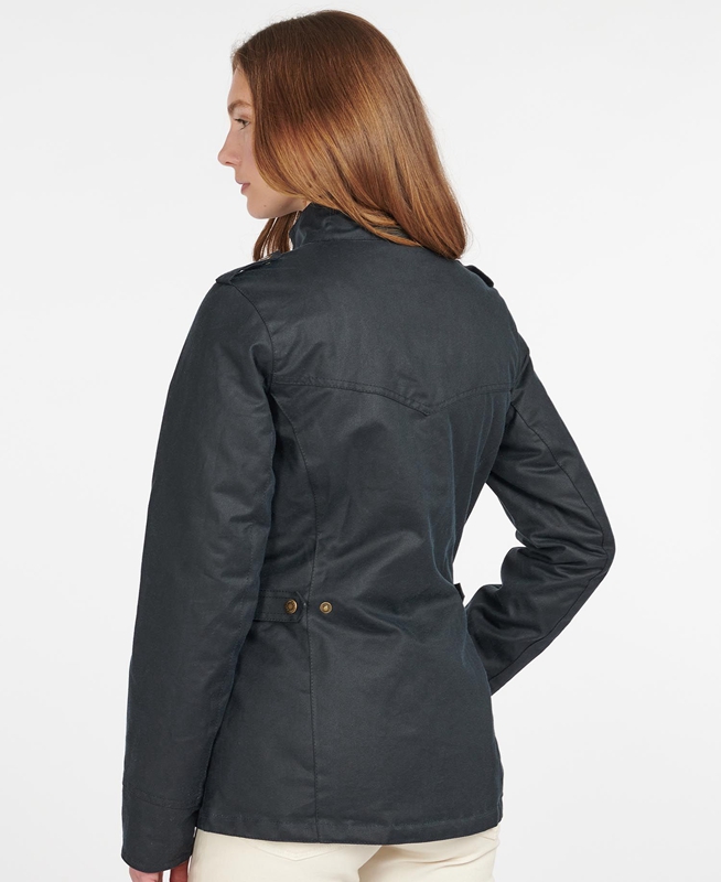 Chaqueta Encerada Barbour Invierno Defence Mujer Azules | 762108-LOX