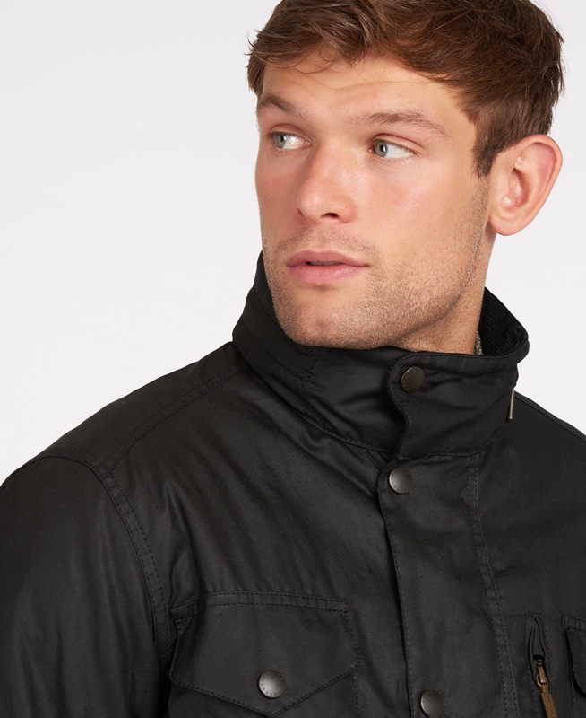 Chaqueta Encerada Barbour Sapper Hombre Negras | 239185-FZM