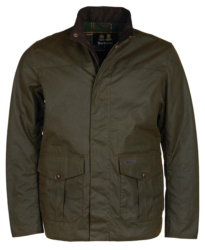 Chaqueta Encerada Barbour Sheldon Hombre Verde Oliva | 780945-LDN