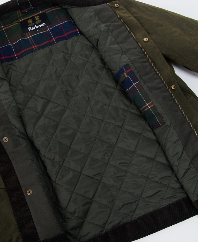 Chaqueta Encerada Barbour Sheldon Hombre Verde Oliva | 780945-LDN
