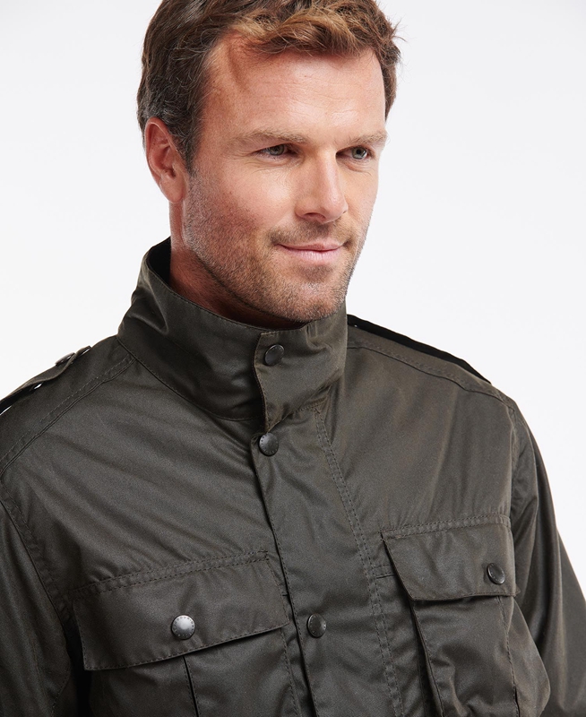 Chaqueta Encerada Barbour Trooper Hombre Verde Oliva | 308965-LSG