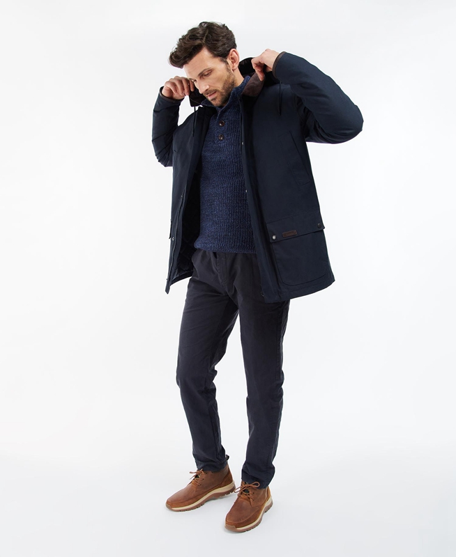 Chaqueta Impermeable Barbour Wallace Hombre Azul Marino | 439657-CAI