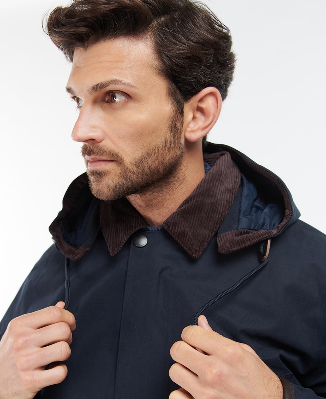 Chaqueta Impermeable Barbour Wallace Hombre Azul Marino | 439657-CAI