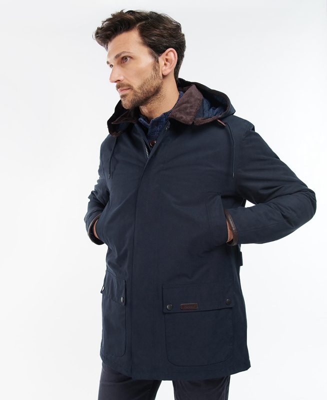 Chaqueta Impermeable Barbour Wallace Hombre Azul Marino | 439657-CAI