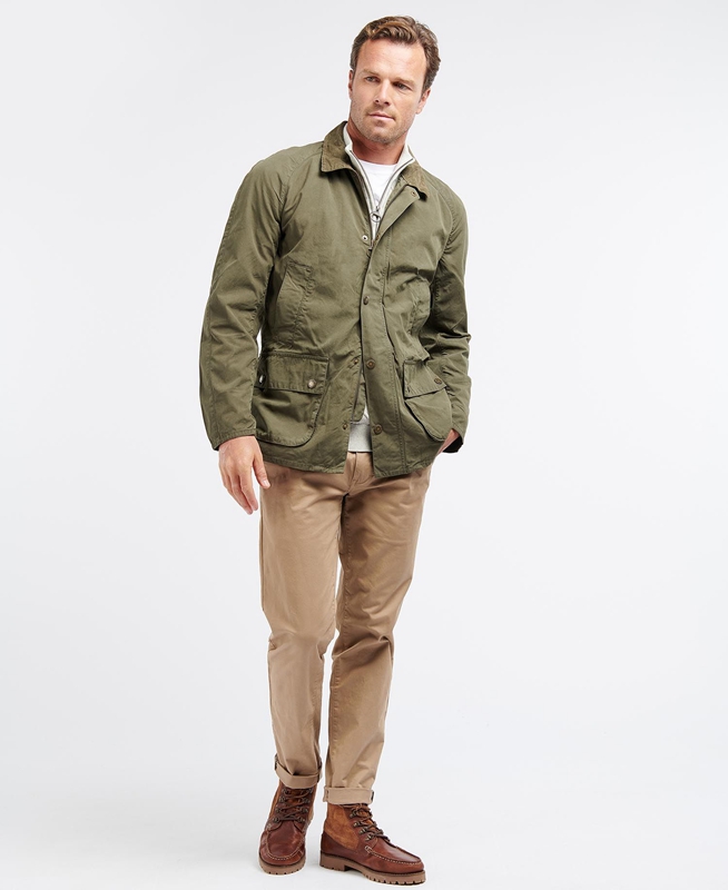 Chaquetas Casuales Barbour Ashby Hombre Verde Oliva | 643051-VMZ