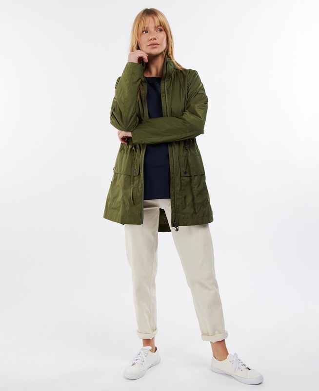 Chaquetas Casuales Barbour Campion Showerproof Mujer Verde | 592063-MRL
