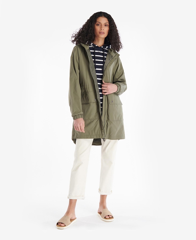 Chaquetas Casuales Barbour Sea Daisy Showerproof Mujer Verde Oliva | 769840-XPB