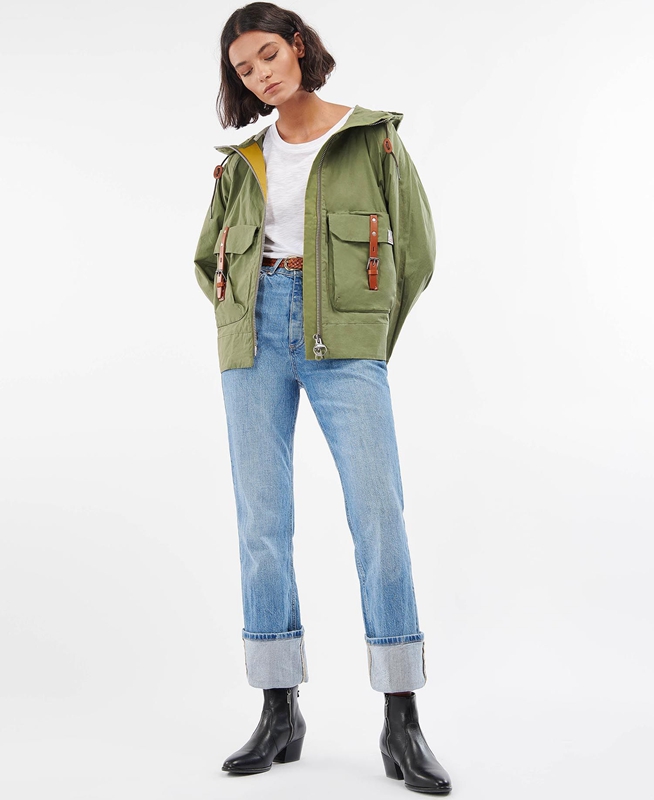 Chaquetas Casuales Barbour x Ally Capellino Tip Mujer Verde | 049327-HQO
