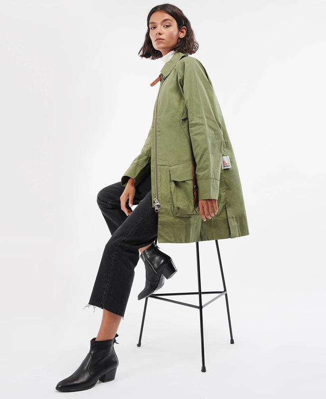 Chaquetas Casuales Barbour x Ally Capellino Step Mujer Verde | 314580-DNM