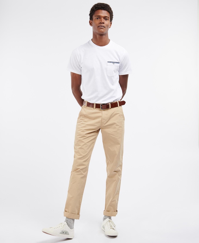 Pantalon Barbour Glendale Chino Hombre Beige | 576023-LEA