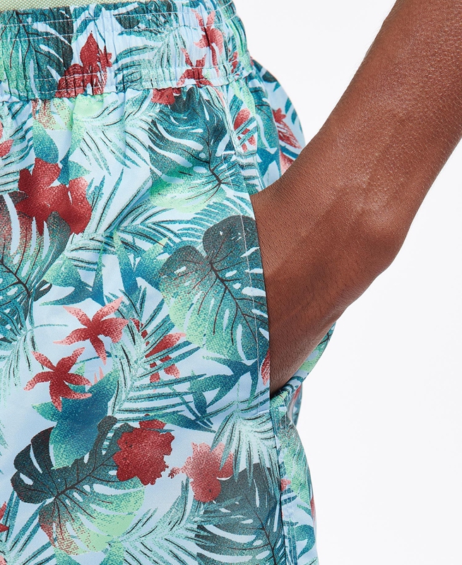 Pantalon Barbour Hawaiian Print Swim Hombre Azules | 463057-PZY