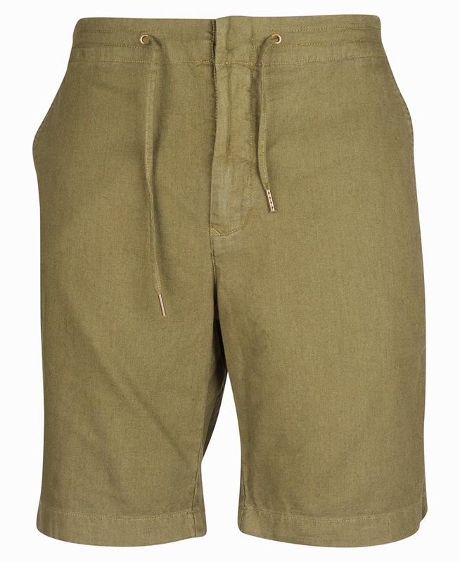 Pantalon Barbour Linen Algodon Mix Hombre Verde | 273598-SUD