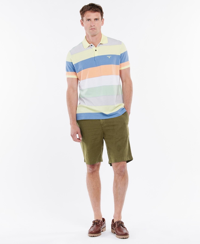 Pantalon Barbour Linen Algodon Mix Hombre Verde | 273598-SUD