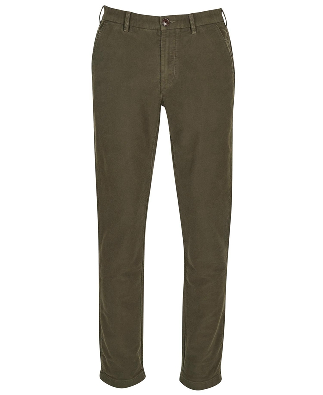 Pantalon Barbour Neuston Moleskin Trouser Hombre Verde Oliva | 820175-MVJ