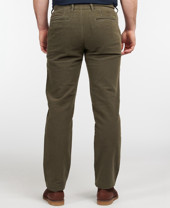 Pantalon Barbour Neuston Moleskin Trouser Hombre Verde Oliva | 820175-MVJ