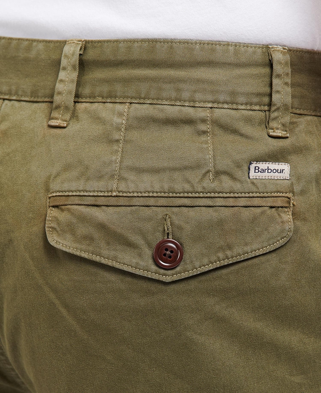 Pantalon Barbour Neuston Twill Hombre Verde | 372405-RBH