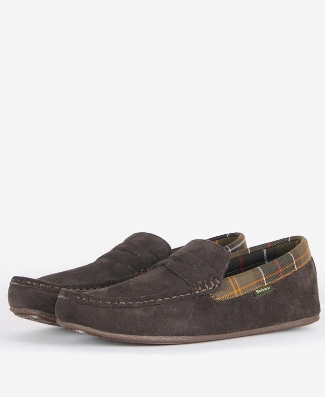 Pantuflas Barbour Porterfield Hombre Marrones | 014265-CRB