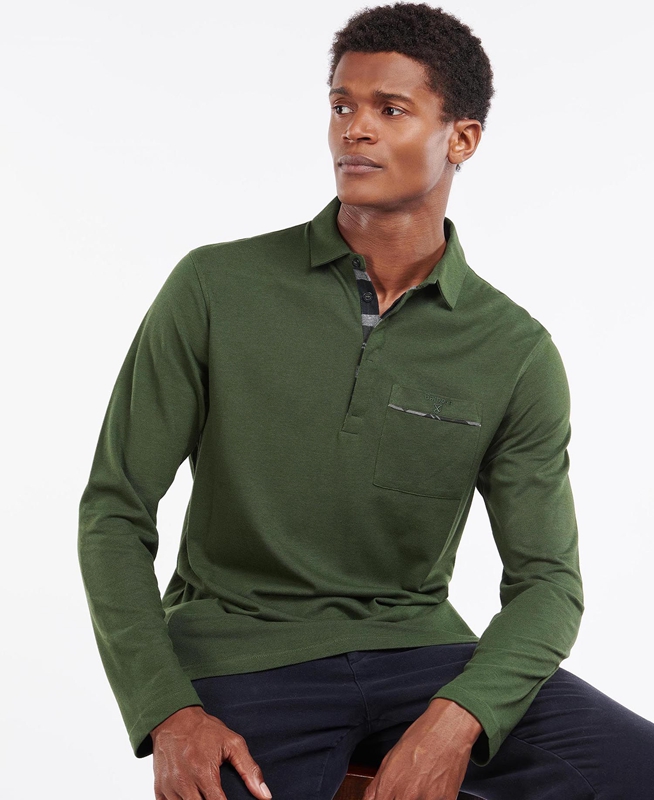 Polo shirts Barbour Adie Long Sleeve Hombre Verde | 937162-STE