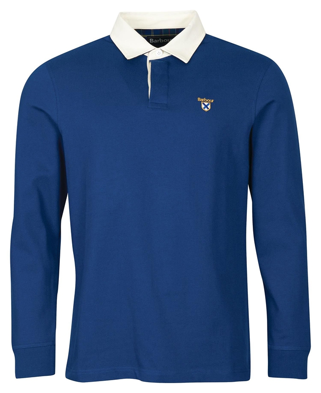 Polo shirts Barbour Crest Rugby Top Hombre Azules | 258619-HVJ