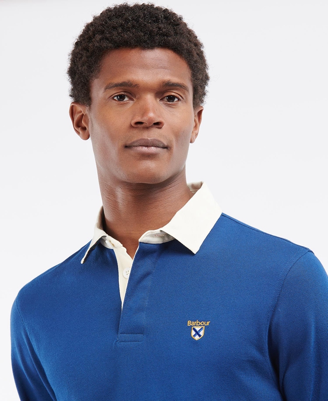 Polo shirts Barbour Crest Rugby Top Hombre Azules | 258619-HVJ