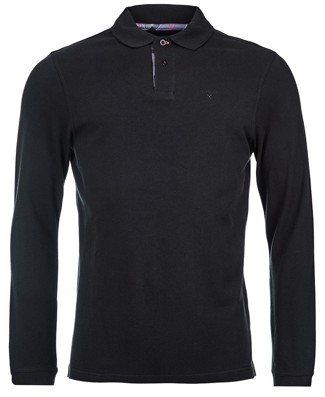 Polo shirts Barbour Essential Langarmshirt Sports Hombre Negras | 378120-QOK