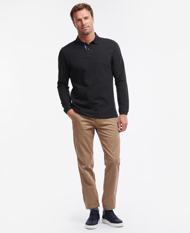 Polo shirts Barbour Essential Langarmshirt Sports Hombre Negras | 378120-QOK