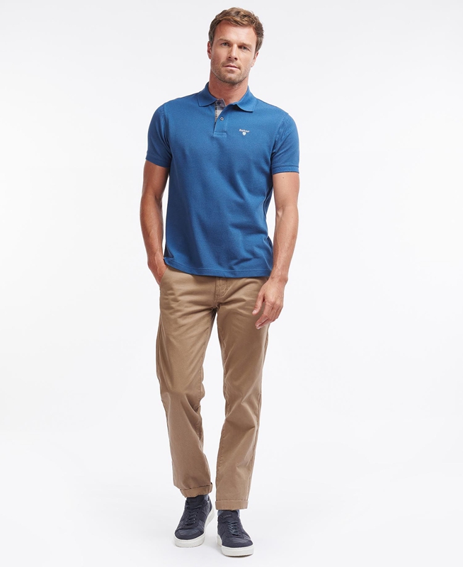 Polo shirts Barbour Tartanshirt Pique Hombre Azules | 195073-COF