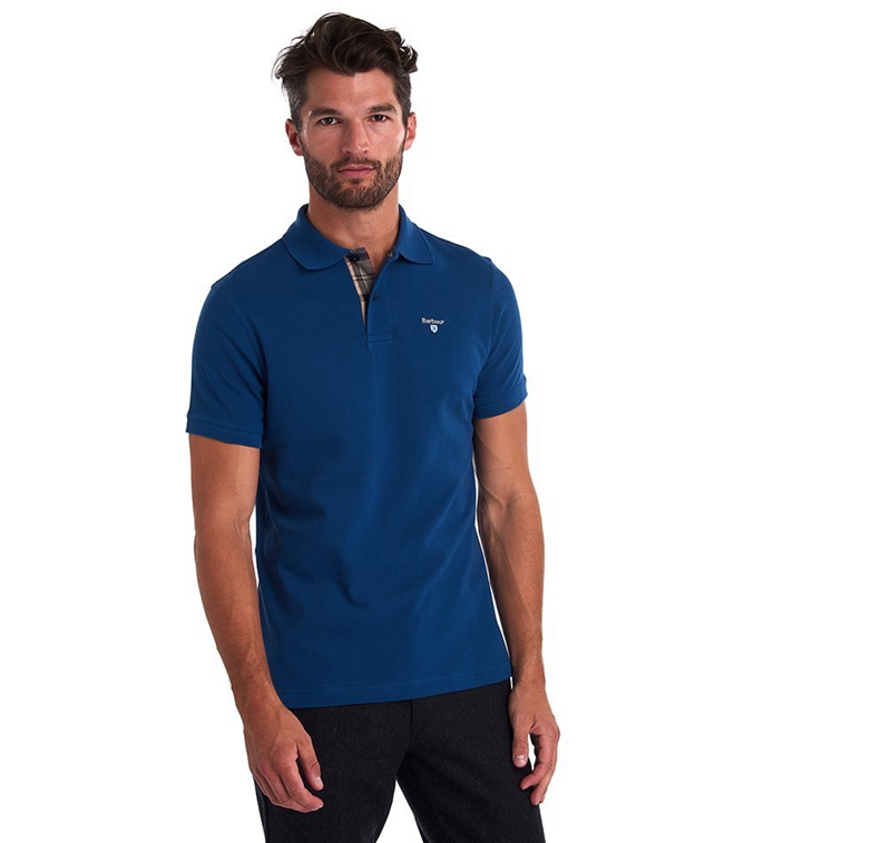 Polo shirts Barbour Tartanshirt Pique Hombre Azules | 195073-COF