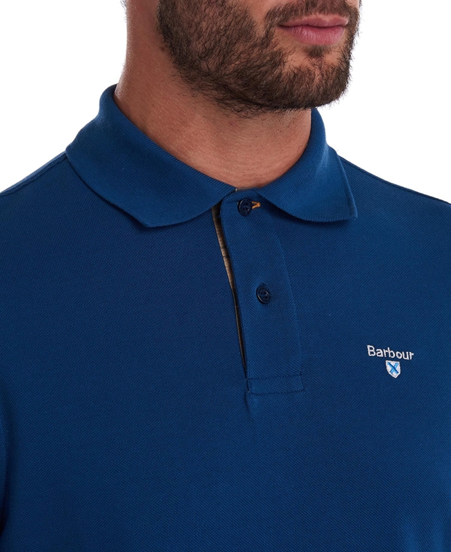 Polo shirts Barbour Tartanshirt Pique Hombre Azules | 195073-COF