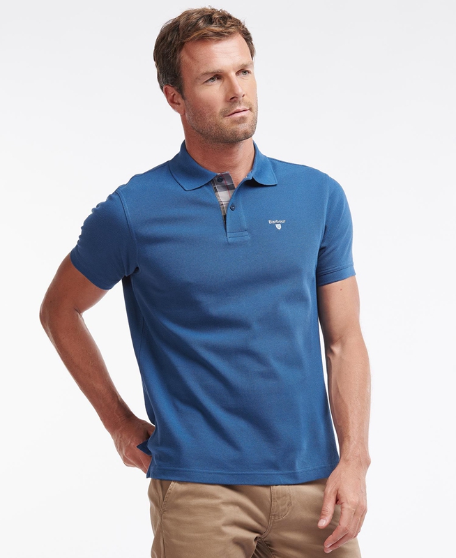 Polo shirts Barbour Tartanshirt Pique Hombre Azules | 195073-COF