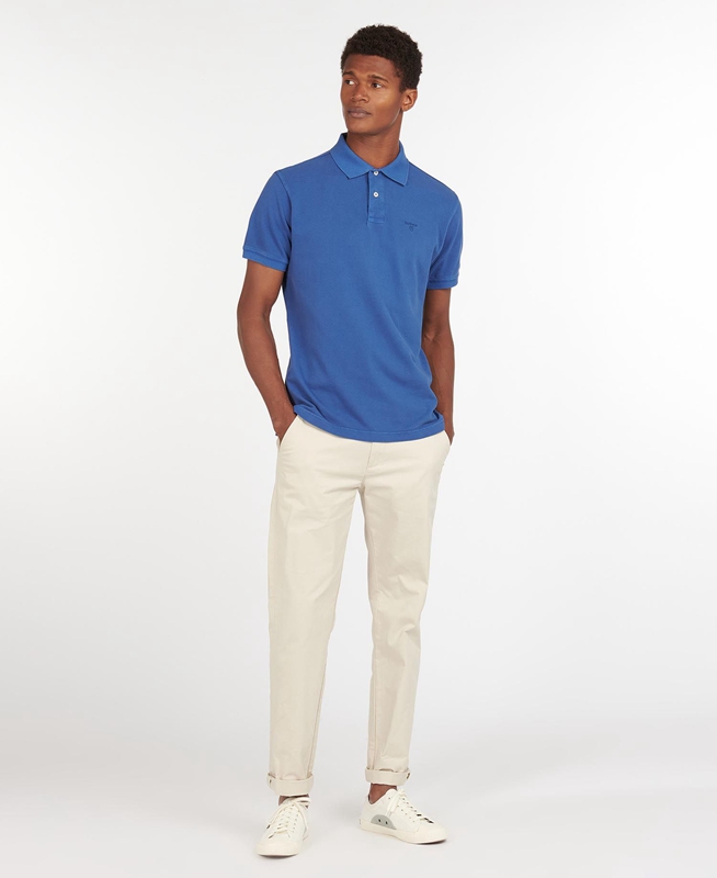 Polo shirts Barbour Washed Sports Hombre Azules | 607214-QSJ