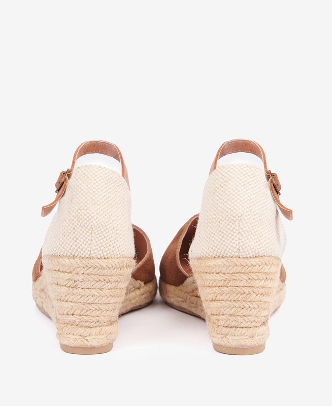 Sandalias Barbour Heidi Wedge Mujer Marrones | 273980-ITS