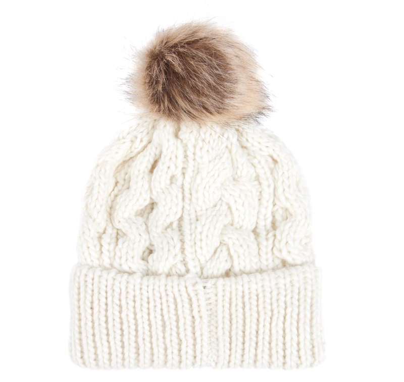 Sombreros Barbour Beanie Penshaw Cable Mujer Blancas | 798634-BOR