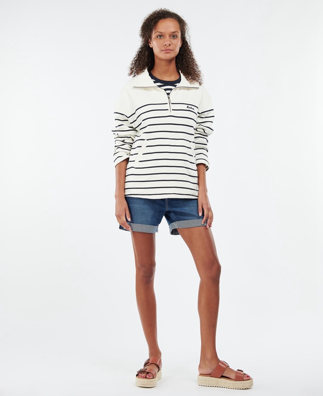 Sudaderas Barbour Cranmoor Mujer Blancas | 680953-BPG