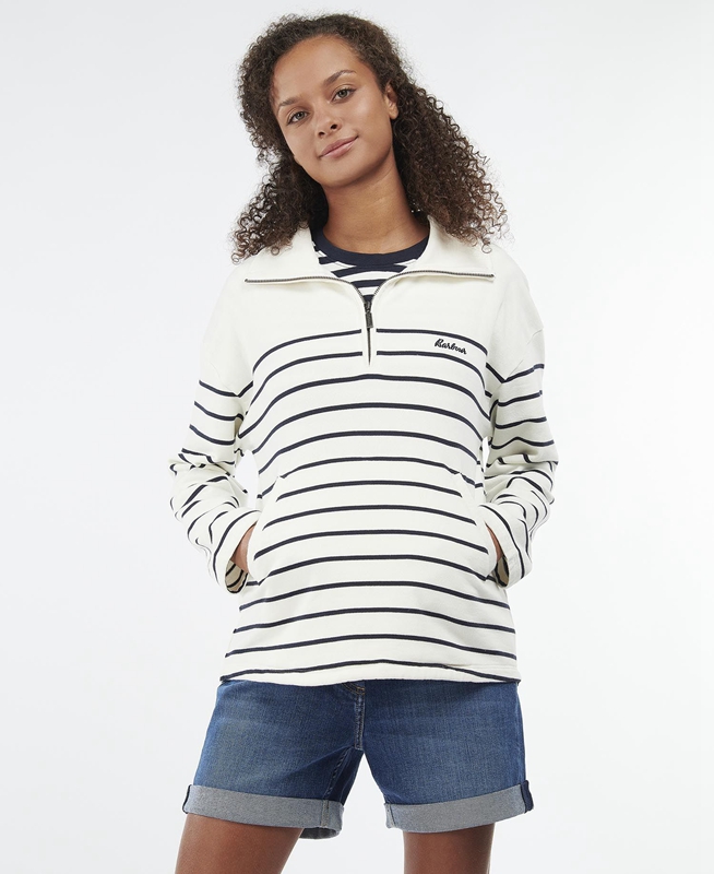 Sudaderas Barbour Cranmoor Mujer Blancas | 680953-BPG