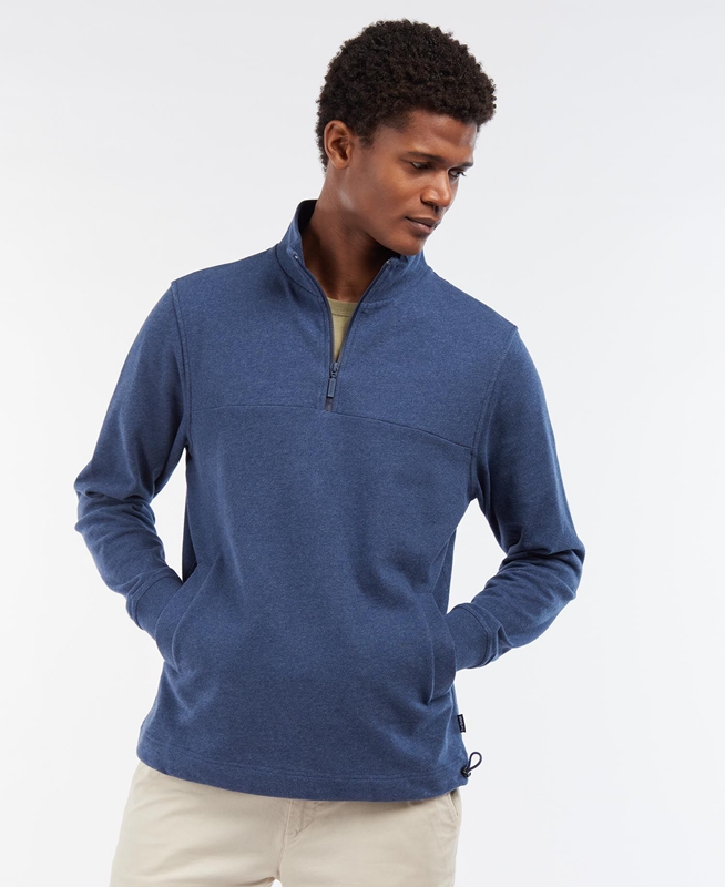 Sudaderas Barbour Explorer Shotley Half Zip Hombre Azules | 039685-CHX