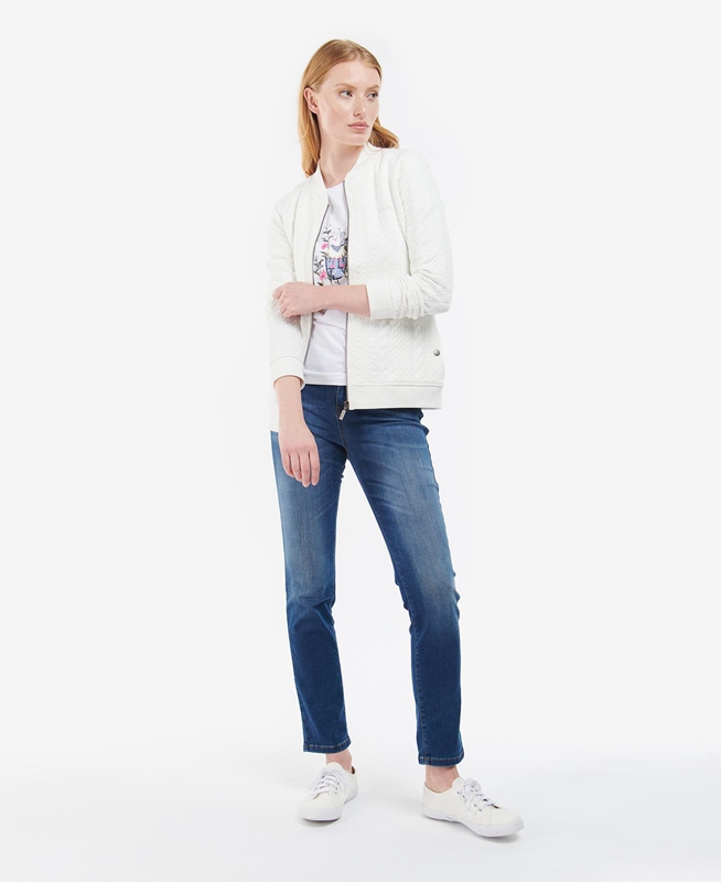 Sudaderas Barbour Kelsey Zip Mujer Blancas | 379412-KGS