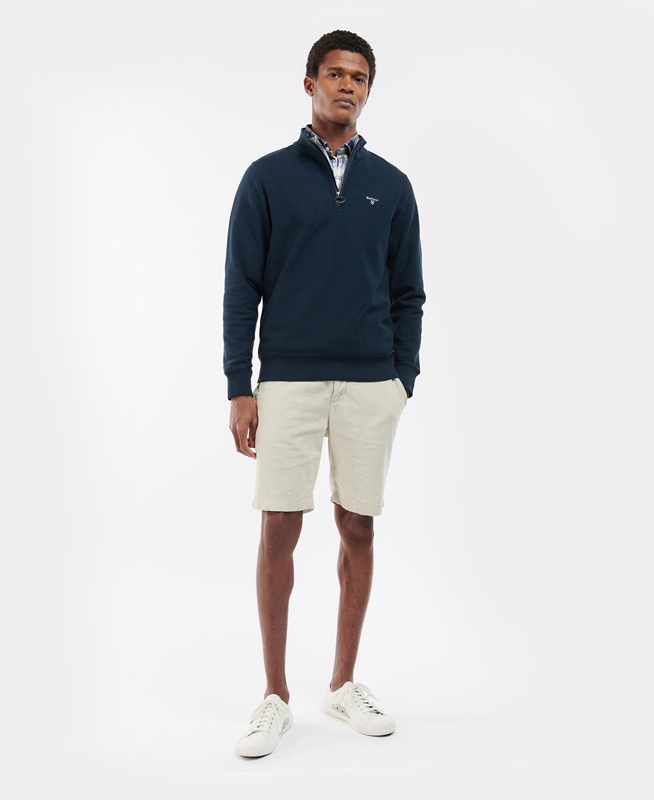 Sudaderas Barbour Rigg Half Zip Hombre Azules | 783209-HUX