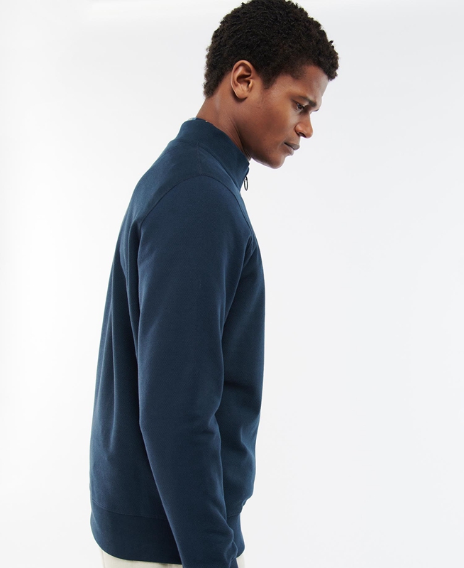 Sudaderas Barbour Rigg Half Zip Hombre Azules | 783209-HUX