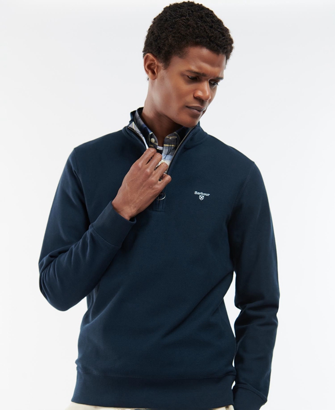 Sudaderas Barbour Rigg Half Zip Hombre Azules | 783209-HUX