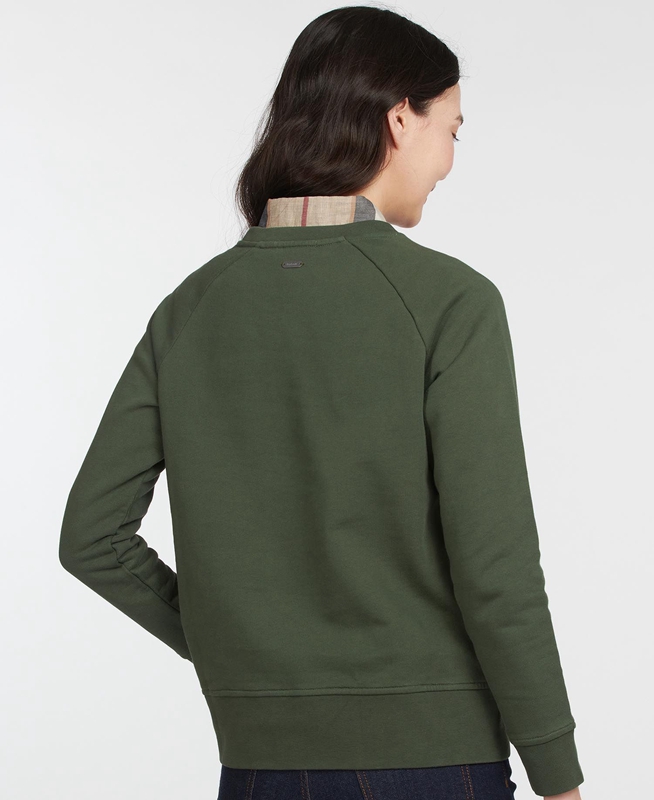 Sudaderas Barbour Sweatshirt Otterburn Mujer Verde Oliva | 290145-XCR