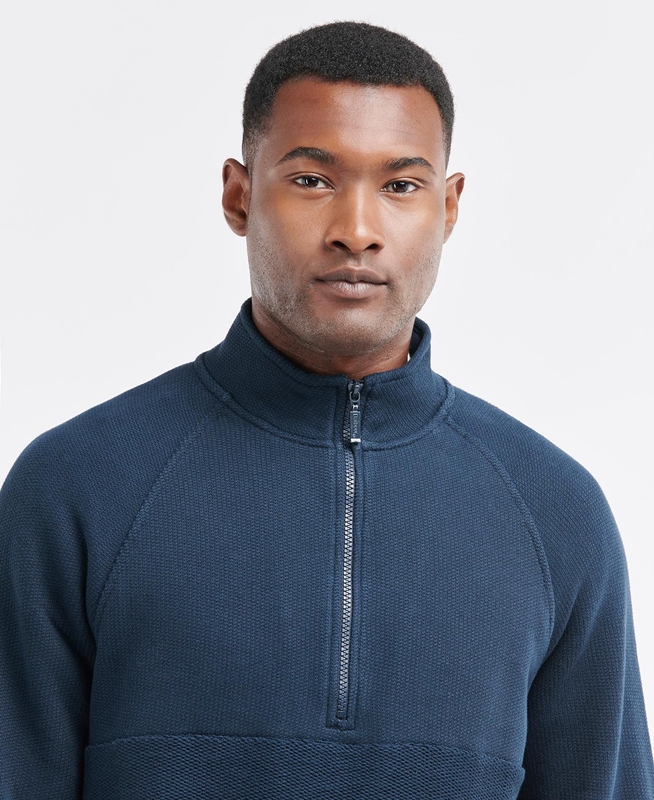Sudaderas Barbour Wear Half Zip Hombre Azul Marino | 620837-GNY