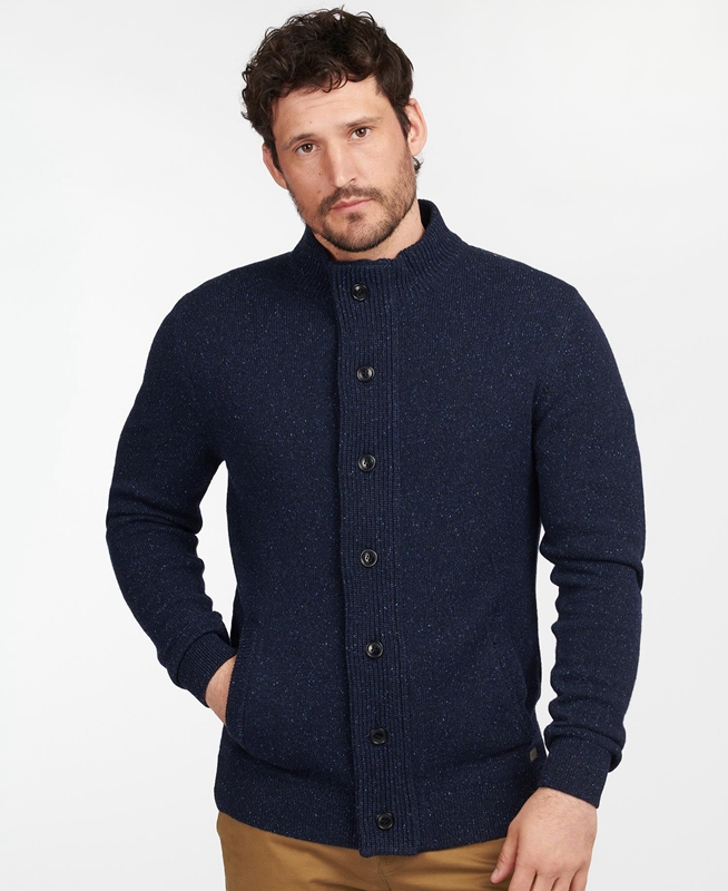 Suéteres Barbour Essential Cardigan Tisbury Zip Through Hombre Azul Marino | 318709-JXN