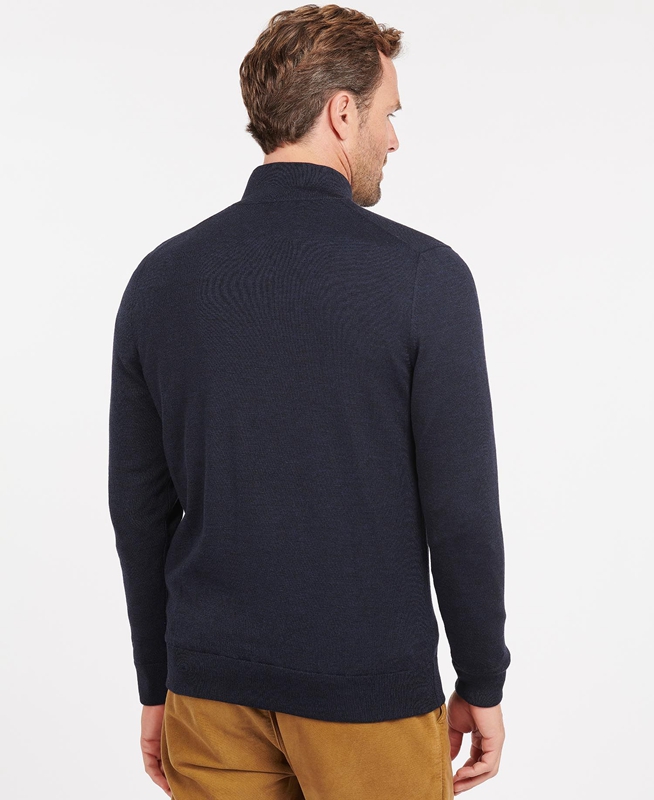 Suéteres Barbour Gamlan Half Zip Hombre Azules | 356809-HQO