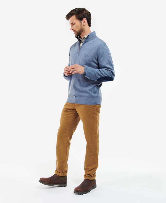 Suéteres Barbour Loyton Merino Half Zip Hombre Beige | 356409-BOM