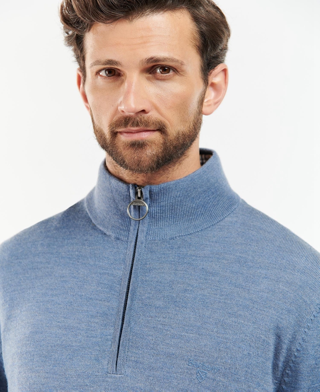 Suéteres Barbour Loyton Merino Half Zip Hombre Beige | 356409-BOM