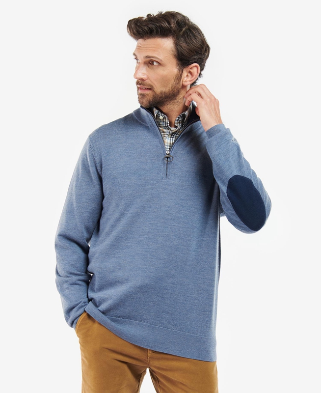 Suéteres Barbour Loyton Merino Half Zip Hombre Beige | 356409-BOM